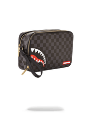 SHARKS IN PARIS (BLACK CHECKERED EDITION) TOILETRY AKA MONEY BAGS