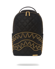 NOIR QUILT GOLD CHAIN SHARK BACKPACK (DLXV)