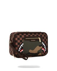 EXTERIOR GOLD ZIP POCKET SHARKS IN PARIS TOILETRY BRICKSIDE BAG