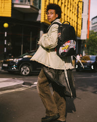 LONDON FASHION WEEK MOODBOARD MONTAGE BACKPACK