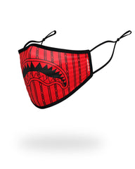 ADULT REVERSE SHARKS IN PARIS (RED) FORM FITTING FACE MASK