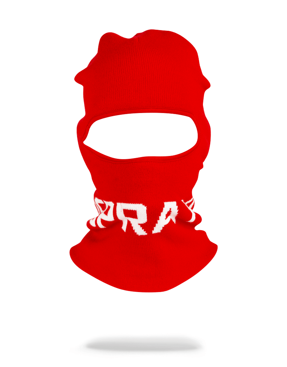 RED SPRAYGROUND LOGO SKI MASK