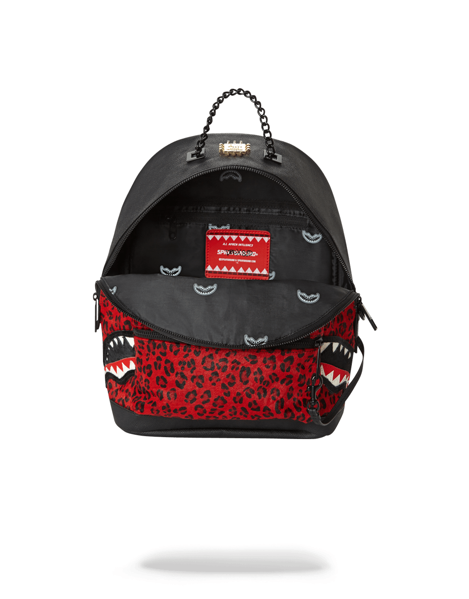 6-STRAP RED LEOPARD EMPRESS (PONY HAIR)