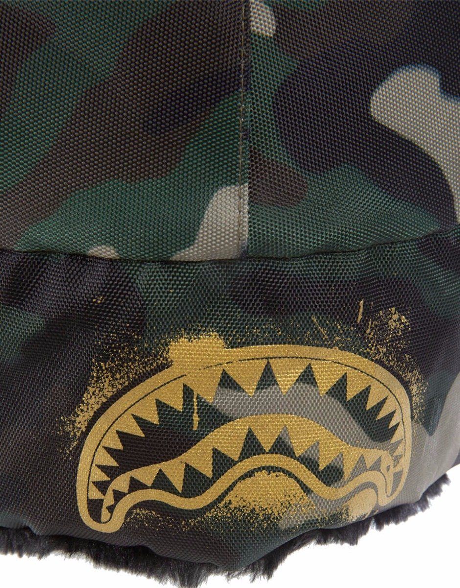 GOLD STENCIL CAMO AVIATOR HAT