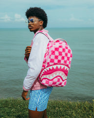 FURZILLA SHARK (PINK CHECK) BACKPACK
