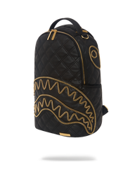 NOIR QUILT GOLD CHAIN SHARK BACKPACK (DLXV)