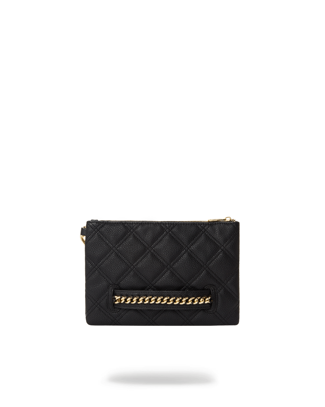 NOIR QUILT GOLD CHAIN SHARK CROSSOVER CLUTCH