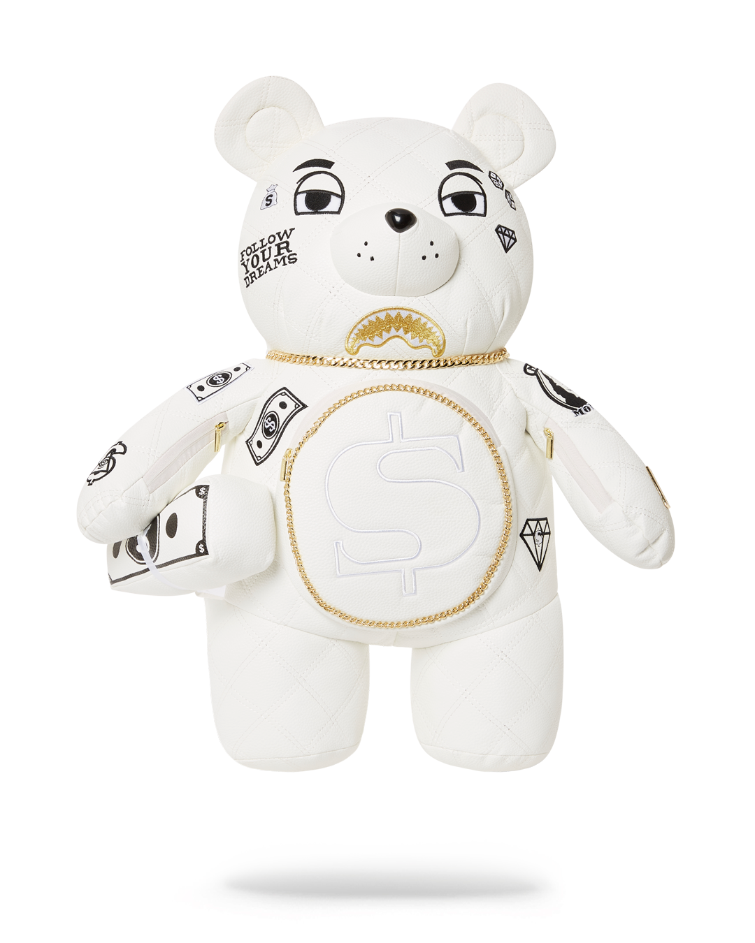 RIVIERA LE BLANC GOLD CHAIN MONEYBEAR TEDDYBEAR BACKPACK