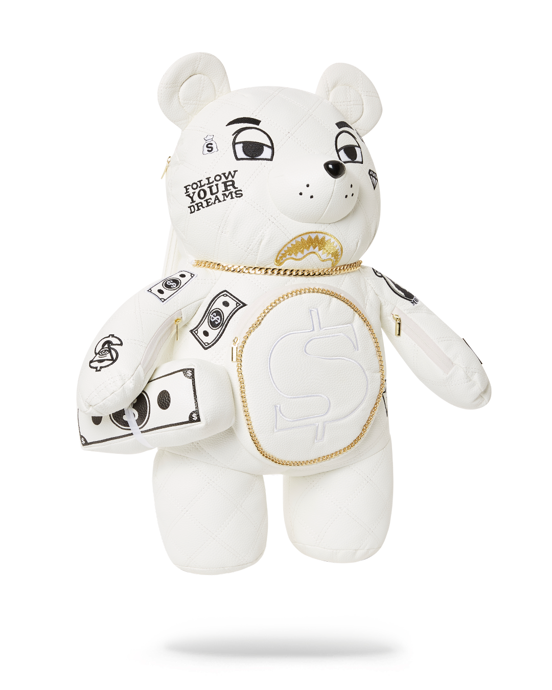 RIVIERA LE BLANC GOLD CHAIN MONEYBEAR TEDDYBEAR BACKPACK