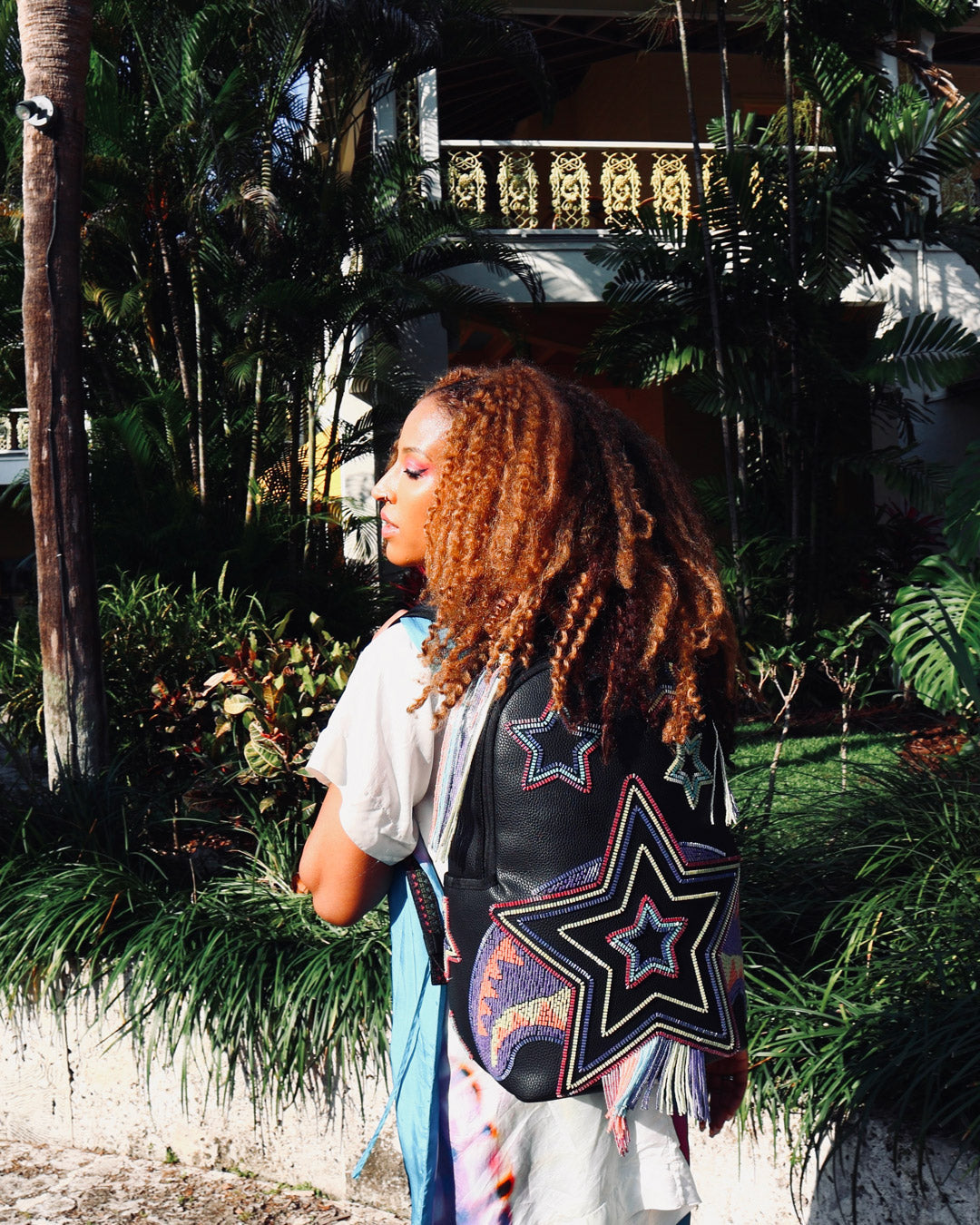 STAR RACER A.I.7 SANDFLOWER COLLAB BEADED BACKPACK