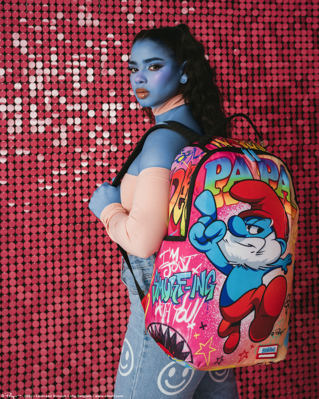 PAPA SMURF ON THE RUN BACKPACK