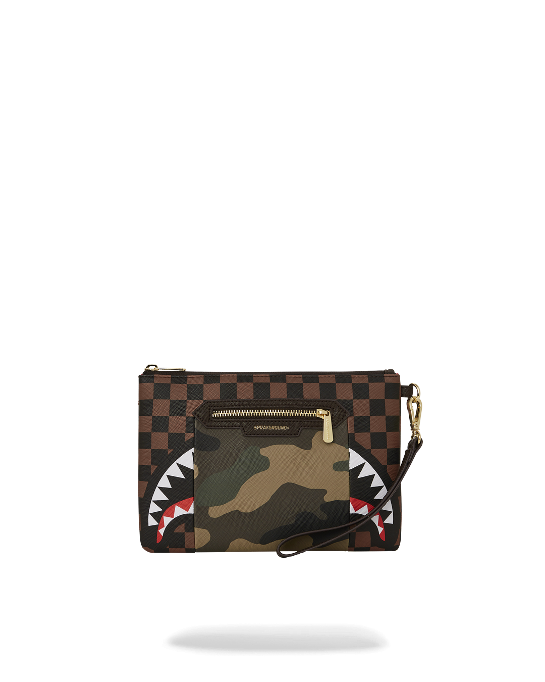 EXTERIOR GOLD ZIP POCKET SHARKS IN PARIS CROSSOVER CLUTCH