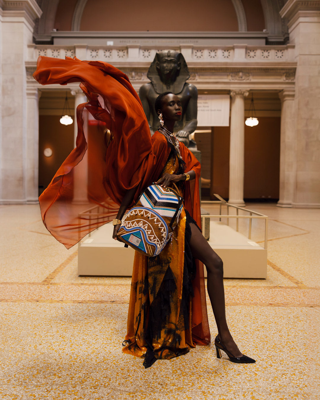 THE MET KUBA KINGDOM HEADDRESS BACKPACK