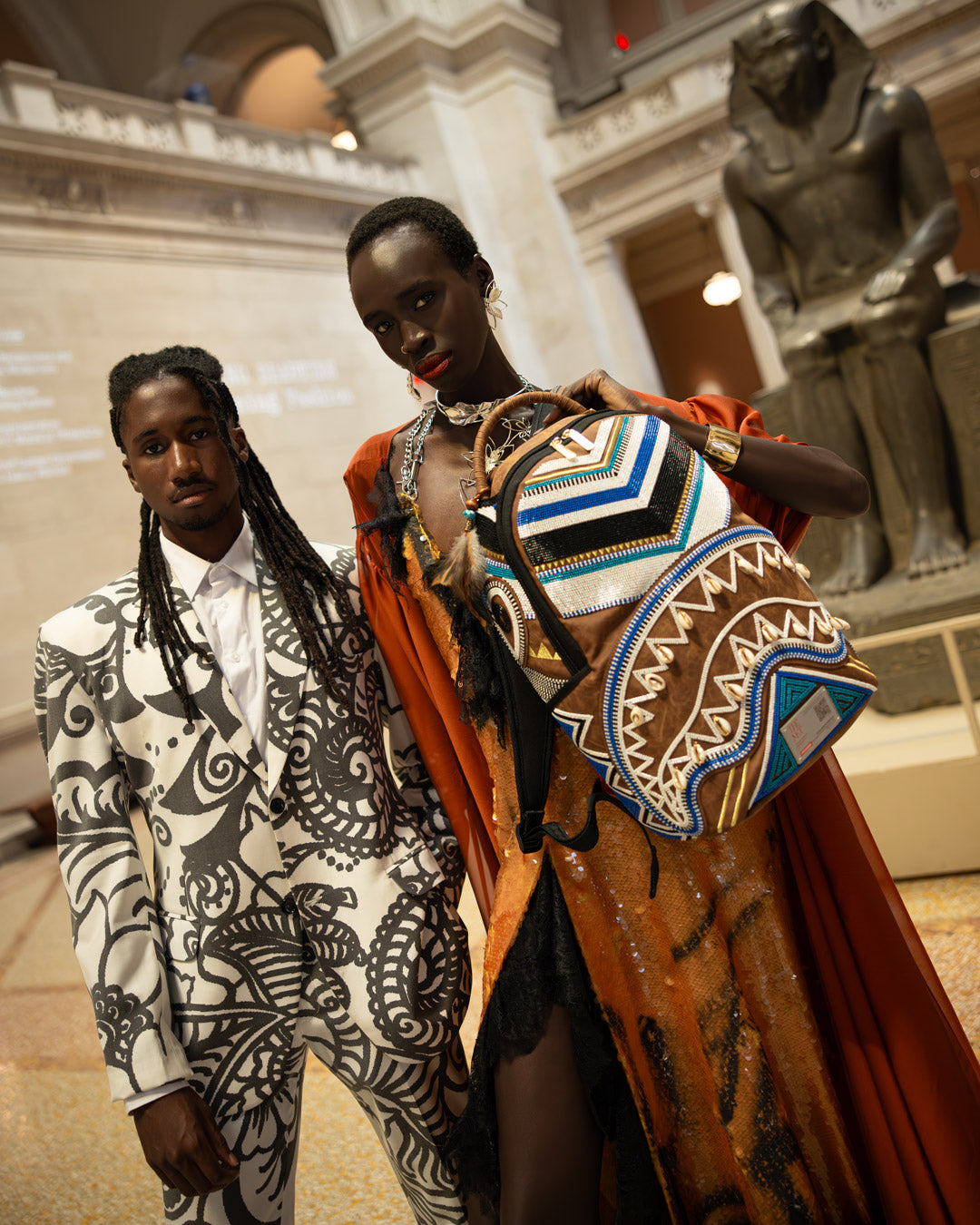 THE MET KUBA KINGDOM HEADDRESS BACKPACK