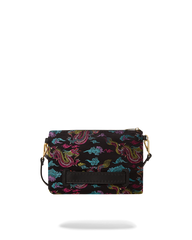 EMBROIDERED DRAGONS CROSSOVER CLUTCH