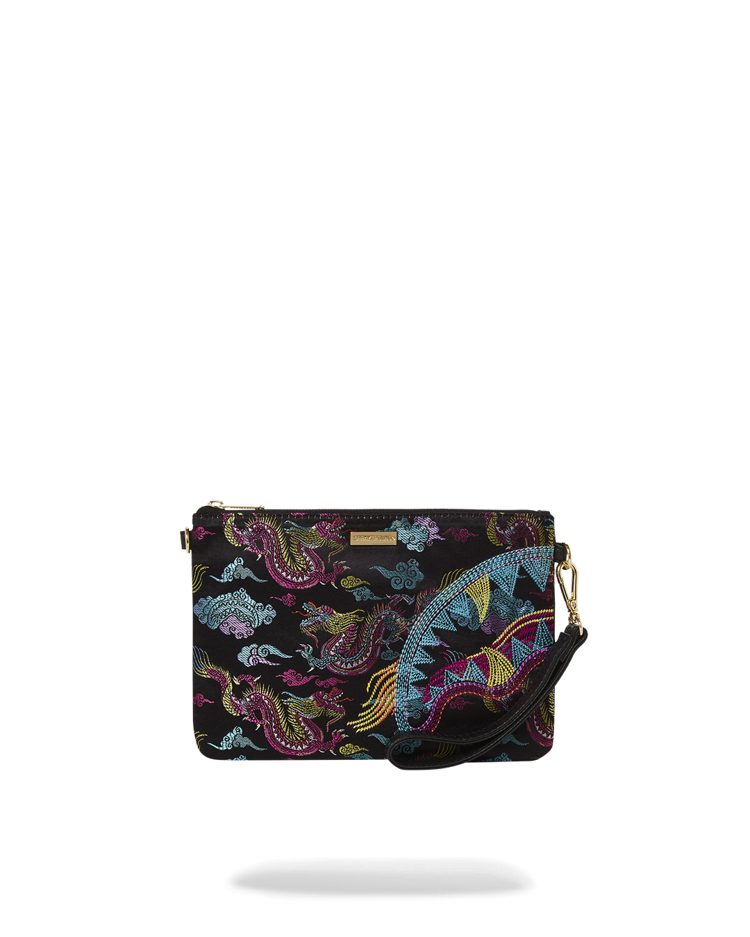 EMBROIDERED DRAGONS CROSSOVER CLUTCH