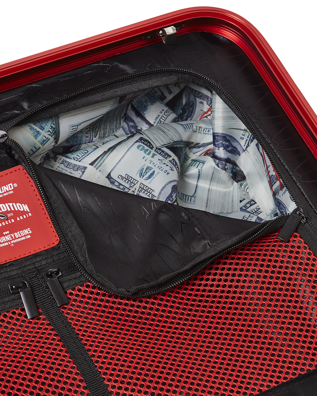 MOLDED SHARKITECTURE RED HARDSHELL CARRY-ON LUGGAGE