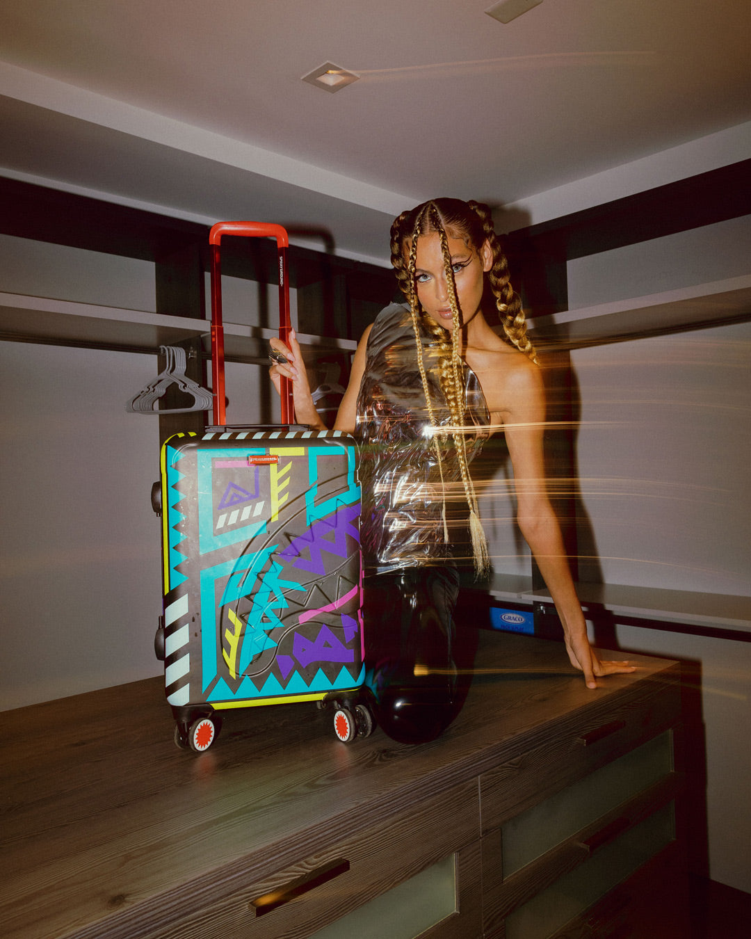 A.I. PATH TO THE FUTURE III HARDSHELL CARRY-ON LUGGAGE - SANDFLOWER COLLAB