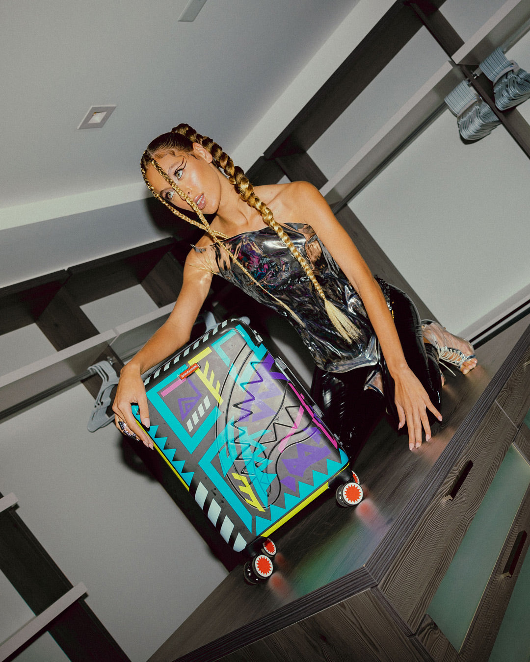 A.I. PATH TO THE FUTURE III HARDSHELL CARRY-ON LUGGAGE - SANDFLOWER COLLAB