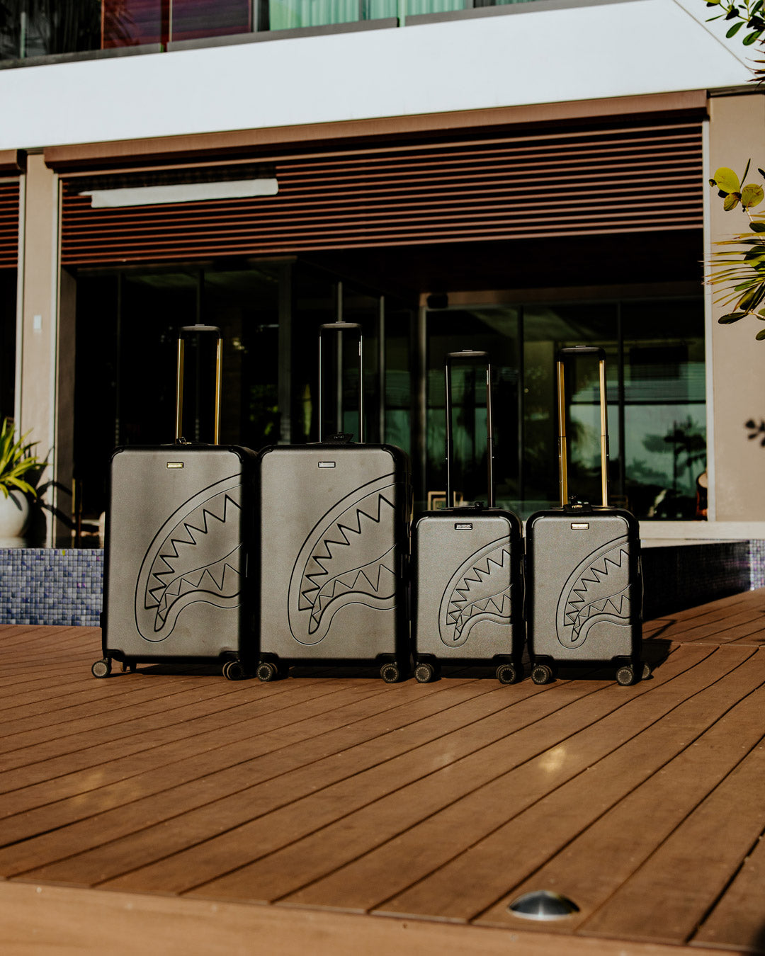 REALITY CHECK SHARKITECTURE FULL-SIZE JETBLACK LUGGAGE (GUNMETAL HARDWARE)