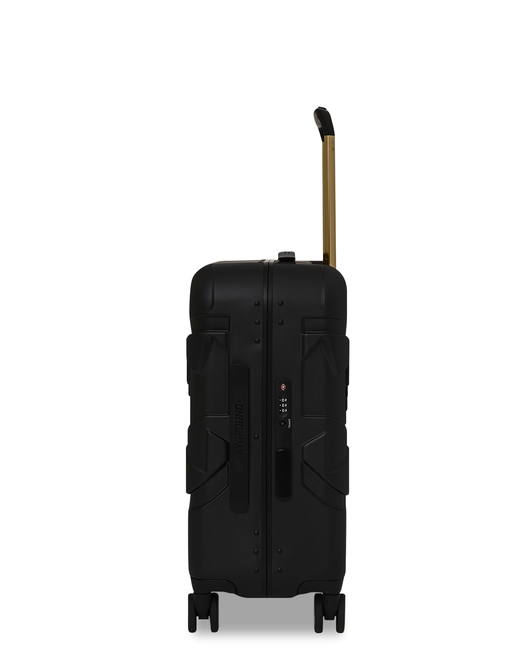 REALITY CHECK SHARKITECTURE CARRY-ON JETBLACK LUGGAGE (GOLD HARDWARE)