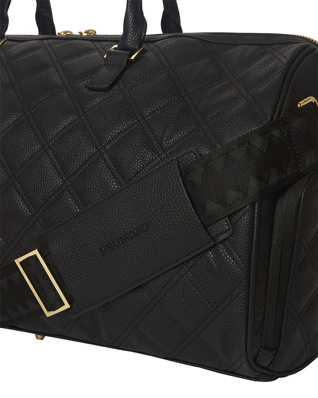 NOIR QUILT GOLD CHAIN SHARK DUFFLE