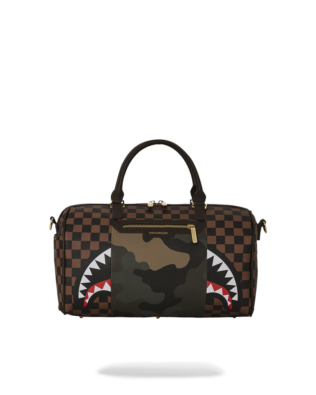 EXTERIOR GOLD ZIP POCKET SHARKS IN PARIS MINI DUFFLE