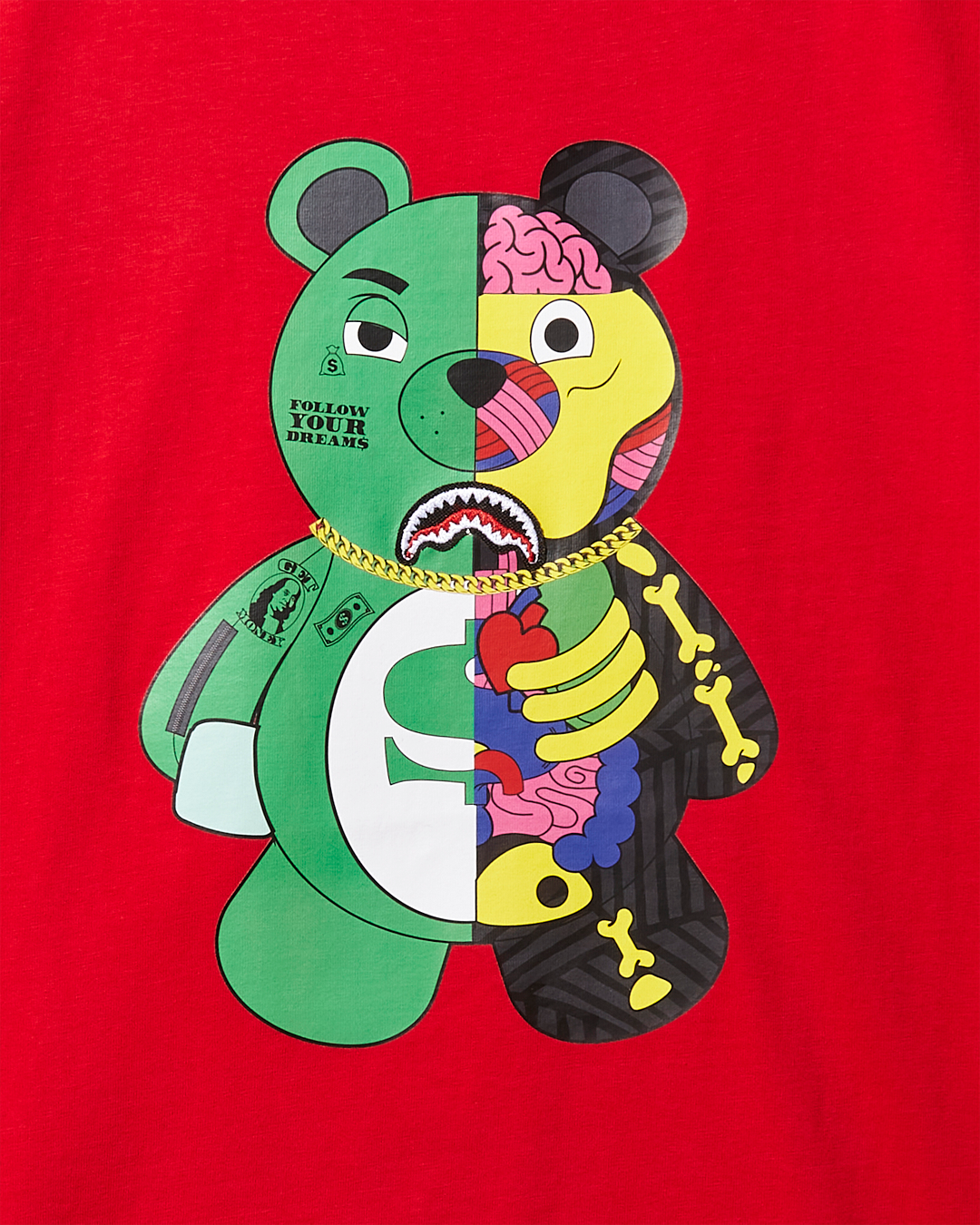 YOUTH ANATOMY BEAR T-SHIRT RED