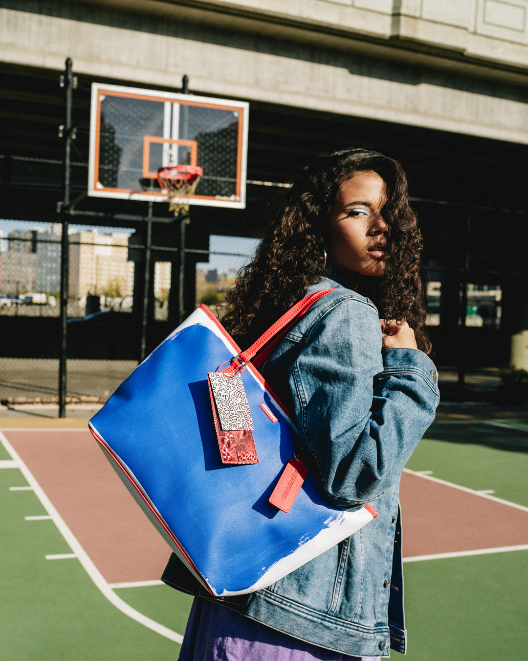 KEITH HARING THE BIG BLUE PURSE ART TOTE