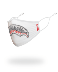 TRINITY DIAMOND SHARK (WHT) POLYESTER FACE MASK