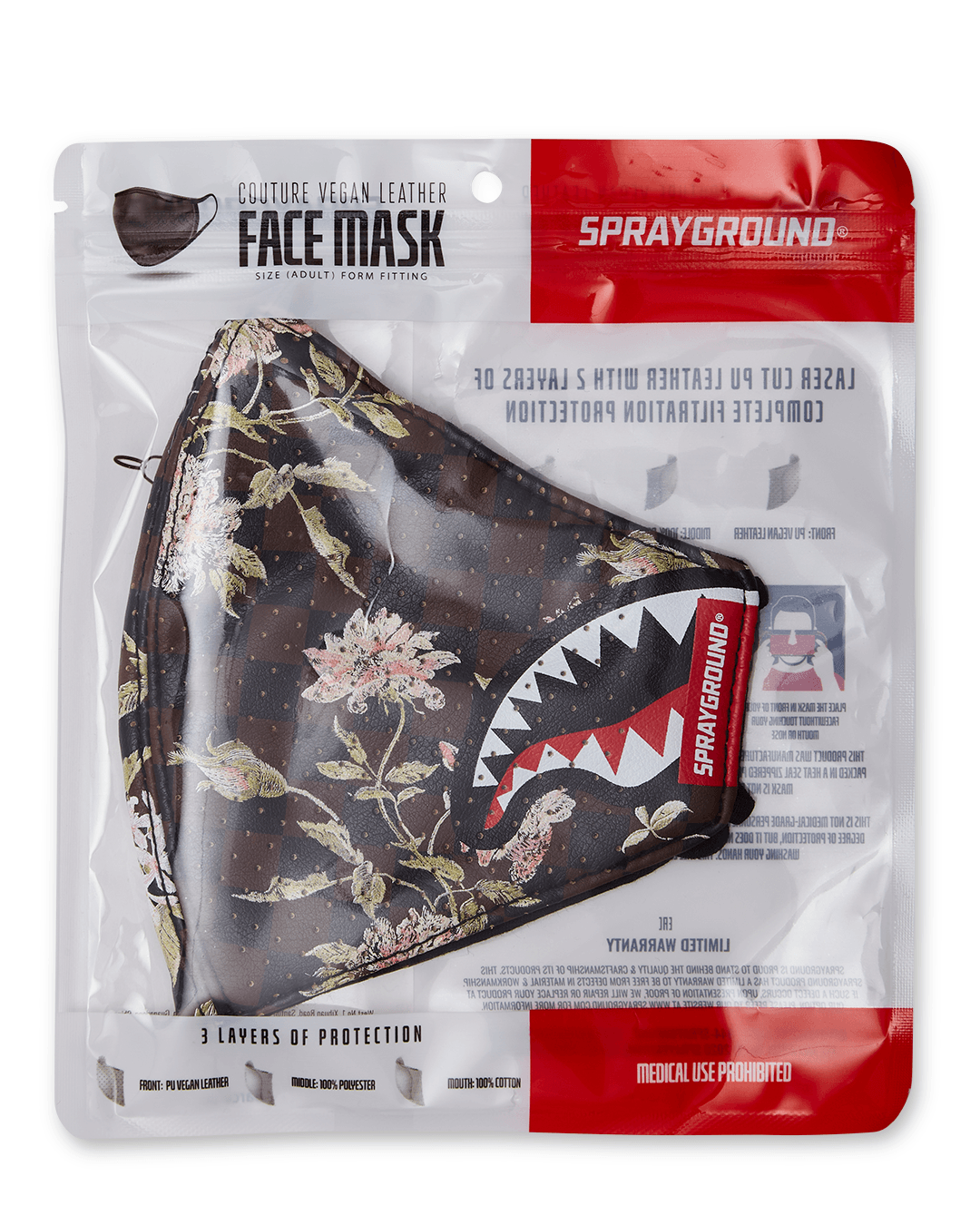 SHARKFLOWER VEGAN LEATHER FACE MASK
