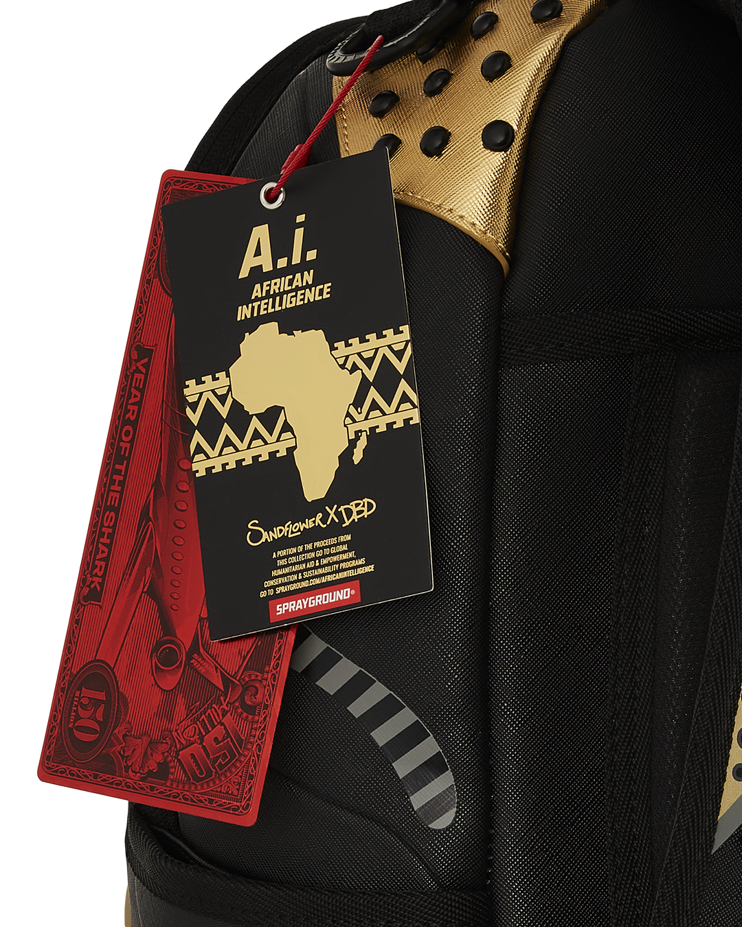 A.I. AFRICAN INTELLIGENCE SHARKS OF THE GOLD OCEAN BACKPACK - SANDFLOWER COLLAB