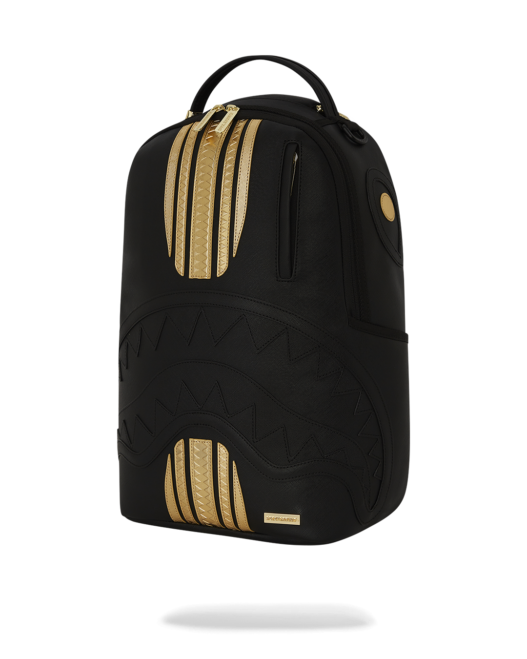 GOLD AND BLACK RACING STRIPES BACKPACK